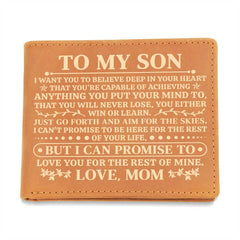 To My Son Promise (Yellow) – Leather Wallet