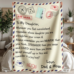 To My Daughter Loved (From Dad & Mom) – Sherpa Fleece Blanket