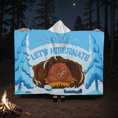 Let's Hibernate – Hooded Sherpa Fleece Blanket